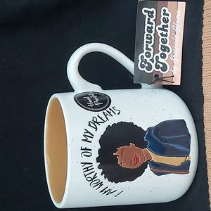 Sheffield Home Forward Together I Am Worthy of My Dreams Tan White Mug